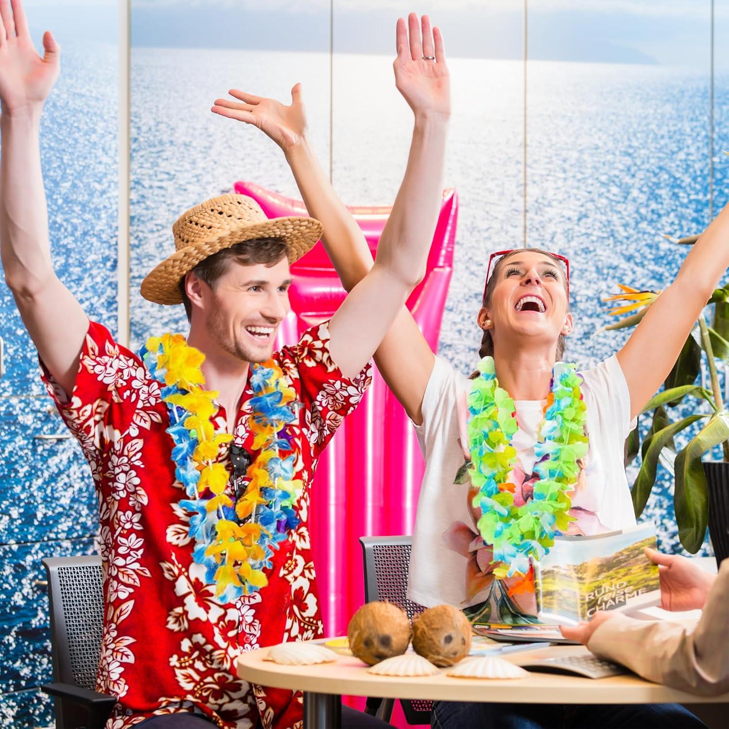 image:imageOHOME Luau Party Decorations 24 Pack Leis for Luau Party Hawaiian Decorations Supplies Favors Flower Necklace for Adults Tropical Beach Aloha Summer Pool Tiki Bar Birthday Themed Decor Outfits