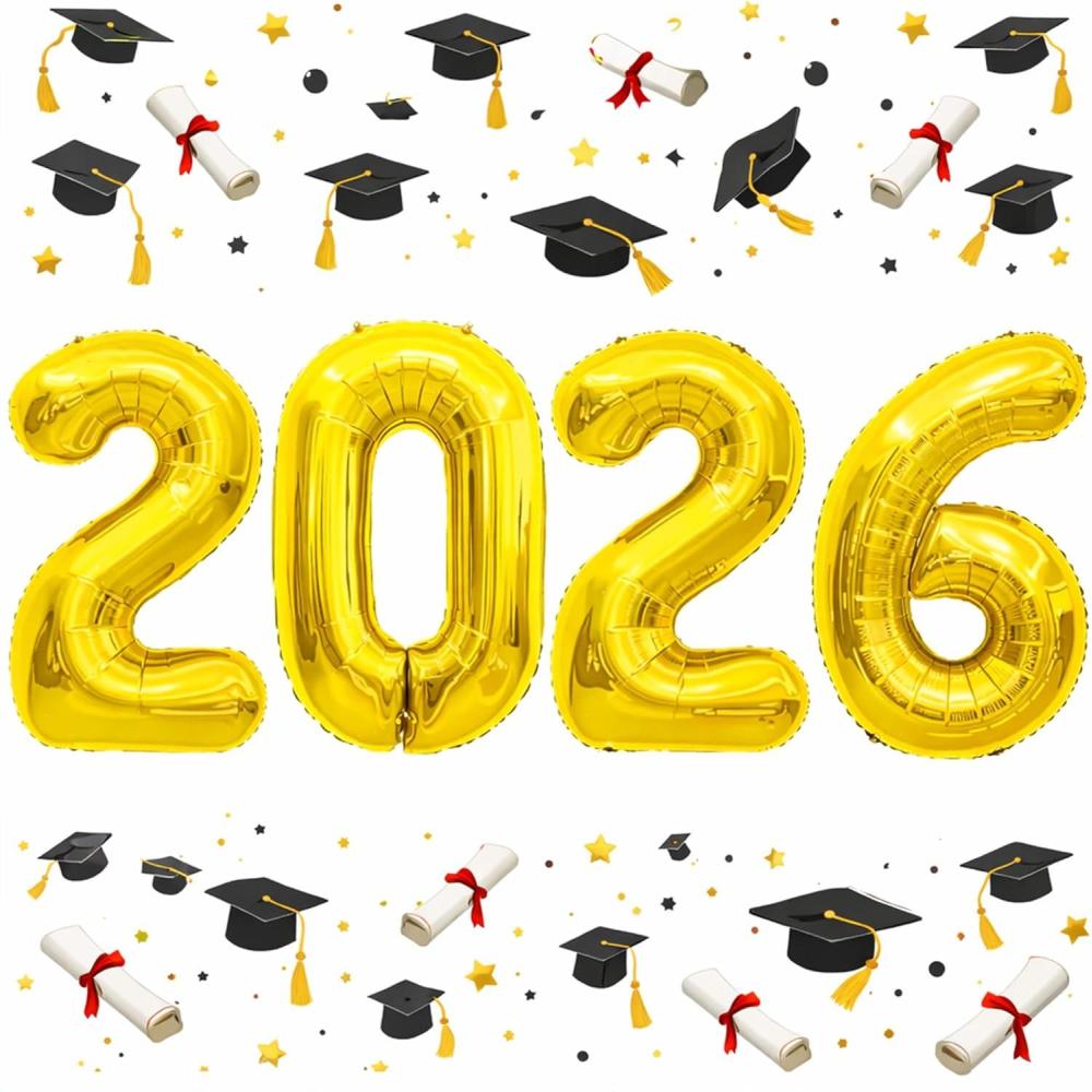 image:imageGraduation Decorations 20262026 Numbers Gold Balloon 40 Inch Graduation Party Supplies Favors Decor Festival Balloon Backdrop Banner Sign Chinese New Years Decorations 2026