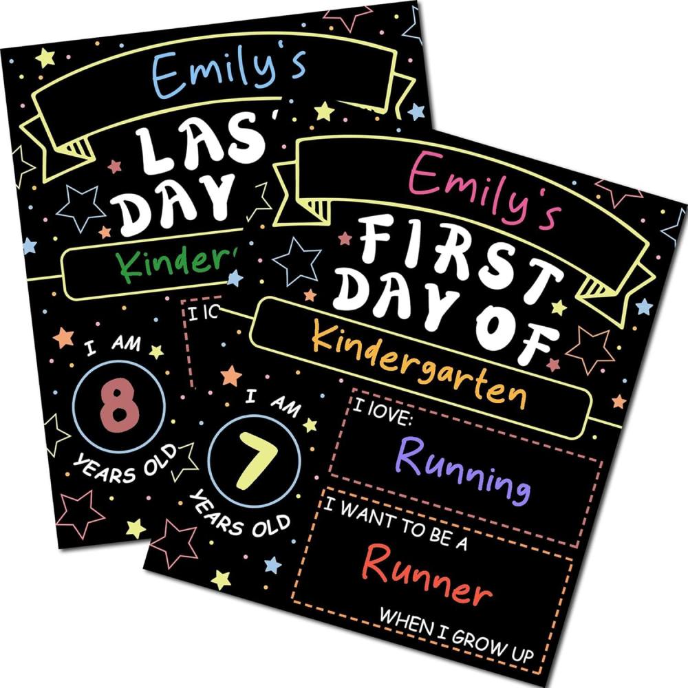 image:imageOHOME 2 Pack First and Last Day of School Sign Board Double Sided Back to School Supplies Classroom Decorations for Preschool Teacher Supplies for 1st Day of Kindergarten Classroom Must Haves