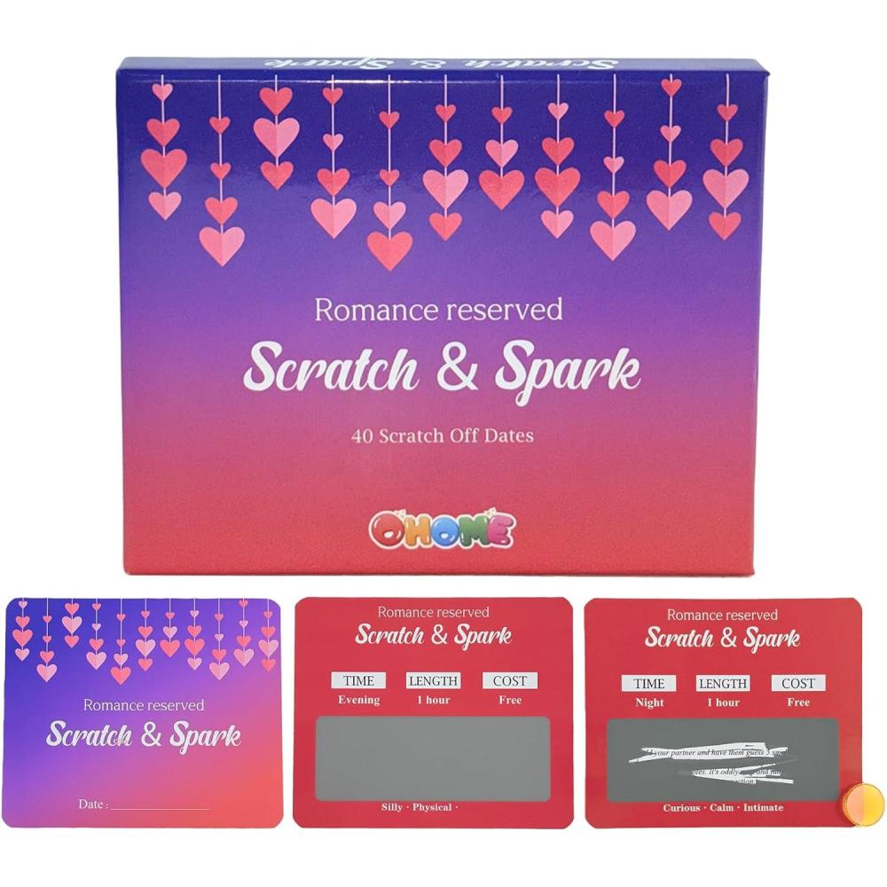 image:imageOHOME 40 Scratch Off Date Card Valentines Day Easter Gifts for Her Him Boyfriend Girlfriend CouplesAnniversaryWedding EngagementBridal ShowerEaster Basket Stuffers