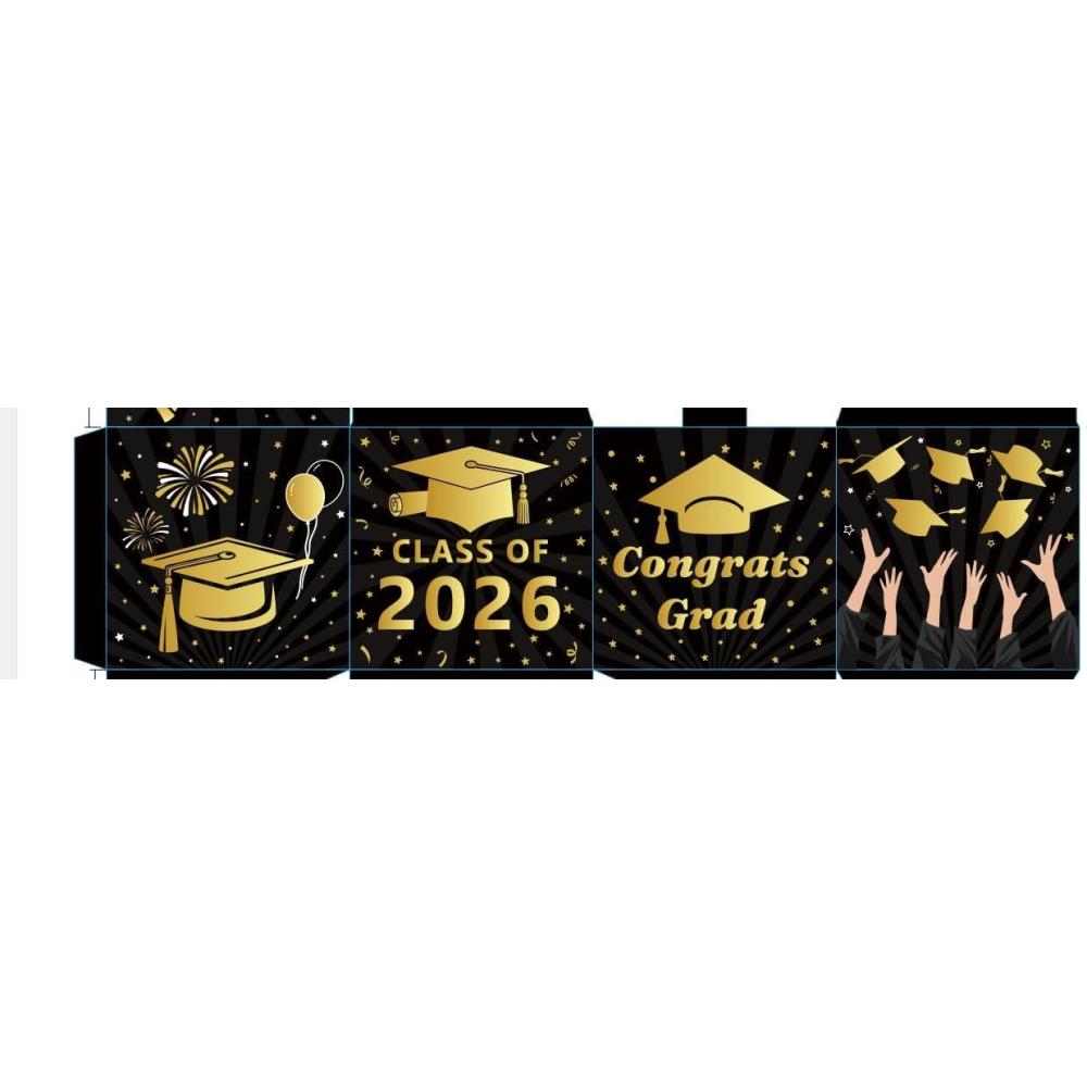 image:imageOHOME Graduation Decorations 2026  Black Gold Graduation Card Box for Graduation Decorations Class of 2026  Graduation Party Decorations Decor Supplies FavorsGraduation Centerpieces 2026