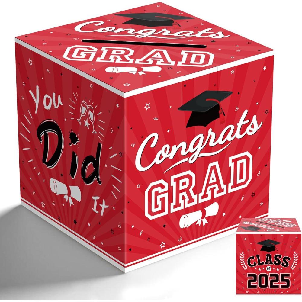 image:imageOHOME Graduation Decorations 2026 Blue Graduation Card Box for Graduation Decorations Class of 2026 Graduation Party Decorations Decor Supplies FavorsGraduation Centerpieces 2026Red