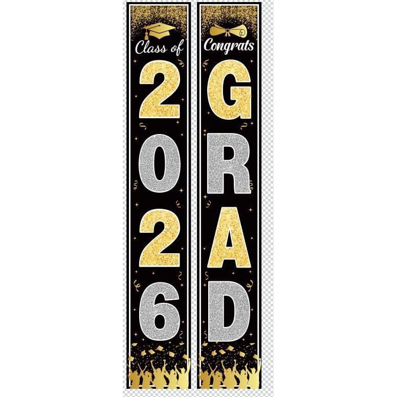 image:imageOHOME Graduation Decorations 2026 Maroon Gold Congrats Grad Porch Banner for Graduation Party Decorations Class of 2026 Party Favors Supplies Backdrop Yard Signs Decor MaroonBlack
