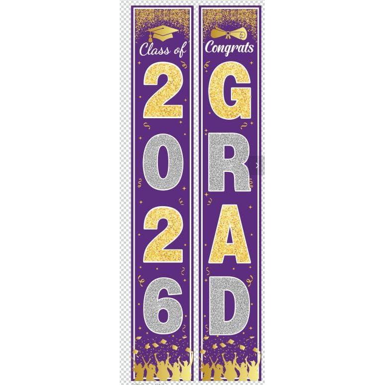 image:imageOHOME Graduation Decorations 2026 Maroon Gold Congrats Grad Porch Banner for Graduation Party Decorations Class of 2026 Party Favors Supplies Backdrop Yard Signs Decor MaroonPurple