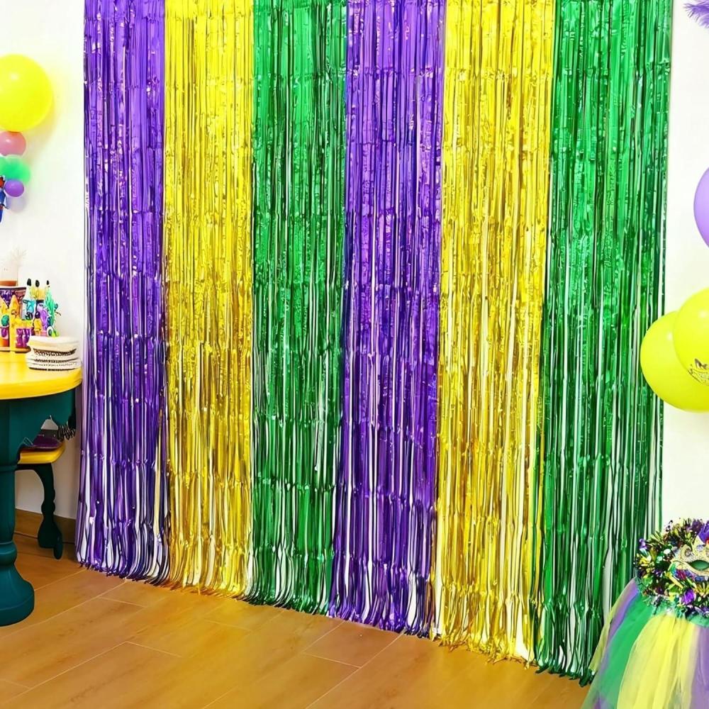 image:imageOHOME Halloween Decorations Halloween Party Decorations Trick or Treat Backdrop Banner for Wall Door Halloween Birthday Party Favors Supplies Indoor OutdoorGreen Yellow Purple
