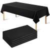 image:imageOHOME 4 Pack Plastic Table Cloth Disposable  Black Tablecloths  Black Plastic Tablecloth for 6 to 8 FT Rectangle Table  Birthday DecorationsDeath to My 20s Decorations Halloween Party DecorationsBlack Tablecloth