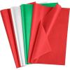 image:imageOHOME Christmas Tissue Paper  100 Sheets 20x14 Red Green White Wrapping Paper  Christmas Decorations Decor for Gift Bags Boxes  Xmas Navidad Holiday Party Favors Supplies