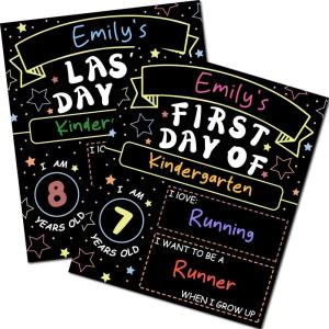 OHOME 2 Pack First and Last Day of School Sign Board – Double Sided Back to School Supplies | Classroom Decorations for Preschool – Teacher Supplies for 1st Day of Kindergarten – Classroom Must Haves