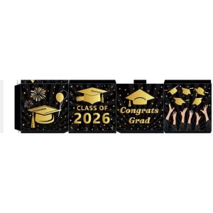 OHOME Graduation Decorations 2026 – Black Gold Graduation Card Box for Graduation Decorations Class of 2026 – Graduation Party Decorations Decor Supplies Favors,Graduation Centerpieces 2026