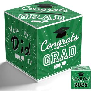 OHOME Graduation Decorations 2026 – Blue Graduation Card Box for Graduation Decorations Class of 2026 – Graduation Party Decorations Decor Supplies Favors,Graduation Centerpieces 2026(Green)