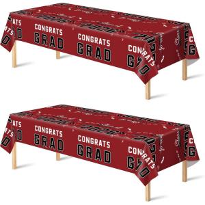OHOME Graduation Decorations 2026 – Class of 2026 – Plastic Blue Tablecloth for Graduation Party Decorations – Class of 2026 Decorations Party Favors Supplies Banner,2 Pack(Maroon)