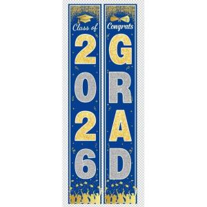 OHOME Graduation Decorations 2026 – Maroon Gold Congrats Grad Porch Banner for Graduation Party Decorations – Class of 2026 – Party Favors Supplies Backdrop Yard Signs Decor (Maroon)(Blue)