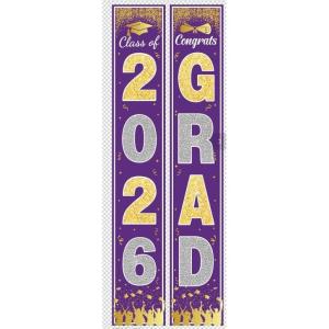 OHOME Graduation Decorations 2026 – Maroon Gold Congrats Grad Porch Banner for Graduation Party Decorations – Class of 2026 – Party Favors Supplies Backdrop Yard Signs Decor (Maroon)(Purple)