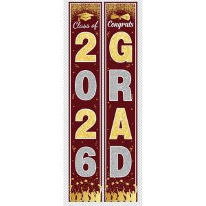 OHOME Graduation Decorations 2026 – Maroon Gold Congrats Grad Porch Banner for Graduation Party Decorations – Class of 2026 – Party Favors Supplies Backdrop Yard Signs Decor (Maroon)(Maroon)