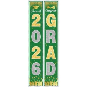 OHOME Graduation Decorations 2026 – Maroon Gold Congrats Grad Porch Banner for Graduation Party Decorations – Class of 2026 – Party Favors Supplies Backdrop Yard Signs Decor (Maroon)(Green)