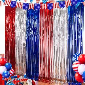 OHOME Halloween Decorations – Halloween Party Decorations | Trick or Treat Backdrop Banner for Wall Door | Halloween Birthday Party Favors Supplies Indoor Outdoor(Red white and blue)