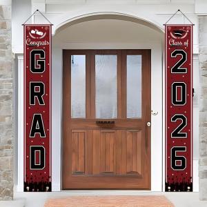 OHOME Thanksgiving Decorations – GIVE THANKS Porch Banner | Fall Decor for Indoor Outdoor Outside – Friendsgiving Party Decorations Autumn Pumpkin Welcome Door Sign for Home Yard Wall(Maroon)