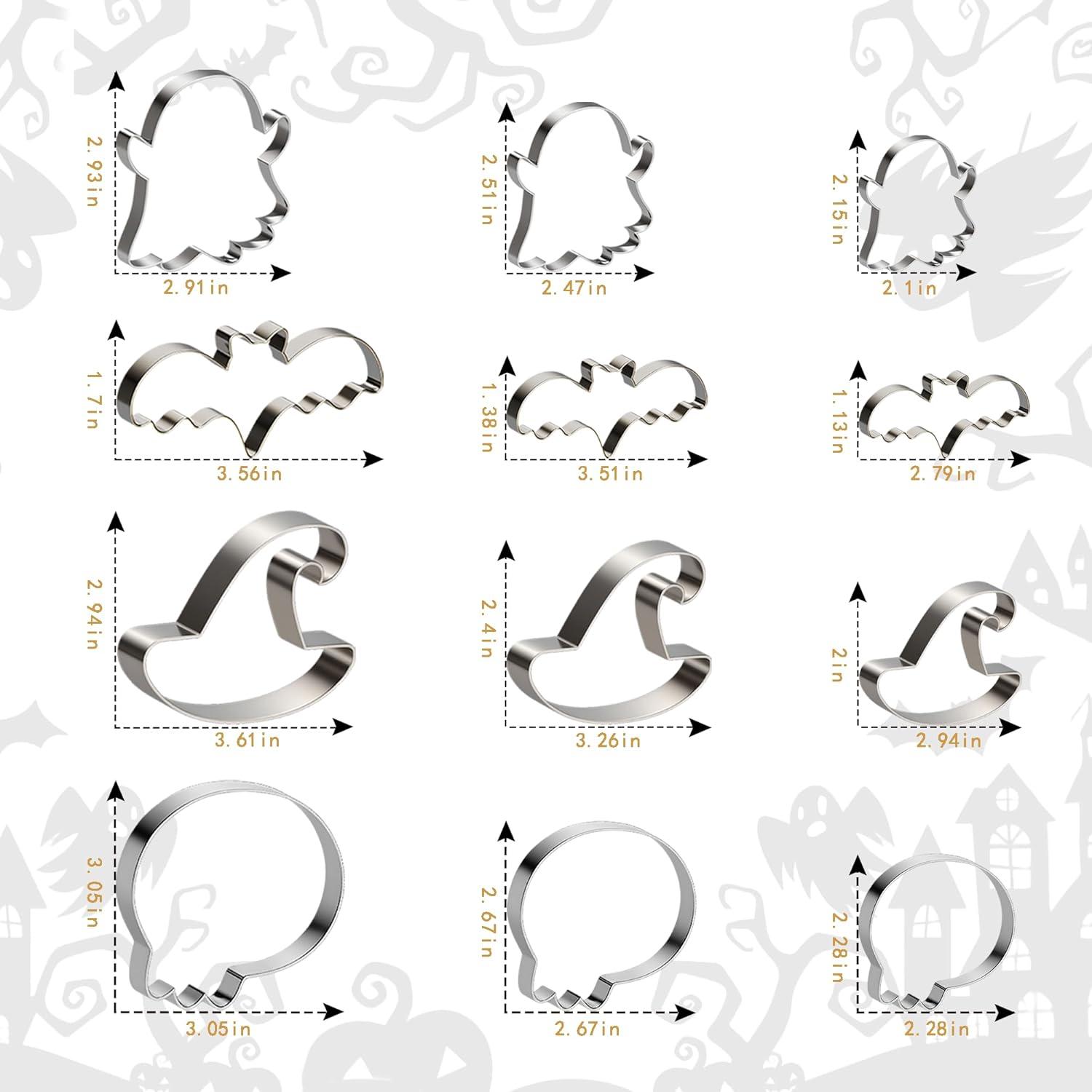 image:imageChristmas Cookie Cutters 9 PCS Christmas Party Favors Decorations Kit Shaped in Santa Snowman Cane Candy Stainless Steel Navidad Stroking Stuffers Food Gingerbread Baking Press Supplies for KitchenHalloween