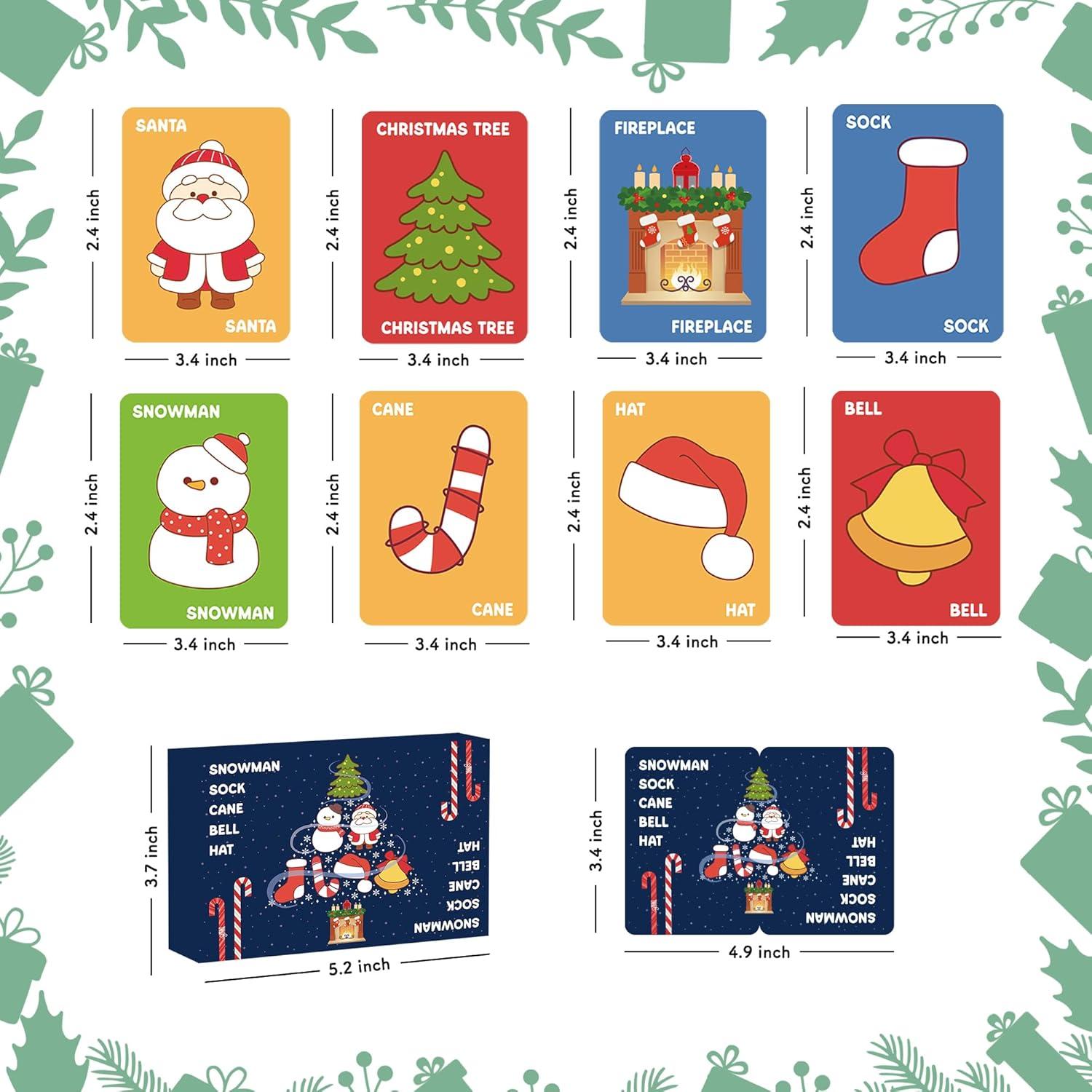 image:imageOHOME Easter Basket Stuffers Christmas Card Game Snowman Sock Cane Bell Hat for Family Kids Adults Teens Easter Gifts Games Wildly Entertaining amp Easy to Learn 28 Players