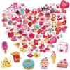image:imageOHOME 204 PCS Valentines Day Stickers amp Cards  Pink Cartoon Heart Shaped Stickers amp Cards for Kids Classroom
