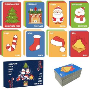 OHOME Easter Basket Stuffers – Christmas Card Game Snowman Sock Cane Bell Hat for Family Kids Adults Teens Easter Gifts Games – Wildly Entertaining & Easy to Learn – 2-8 Players