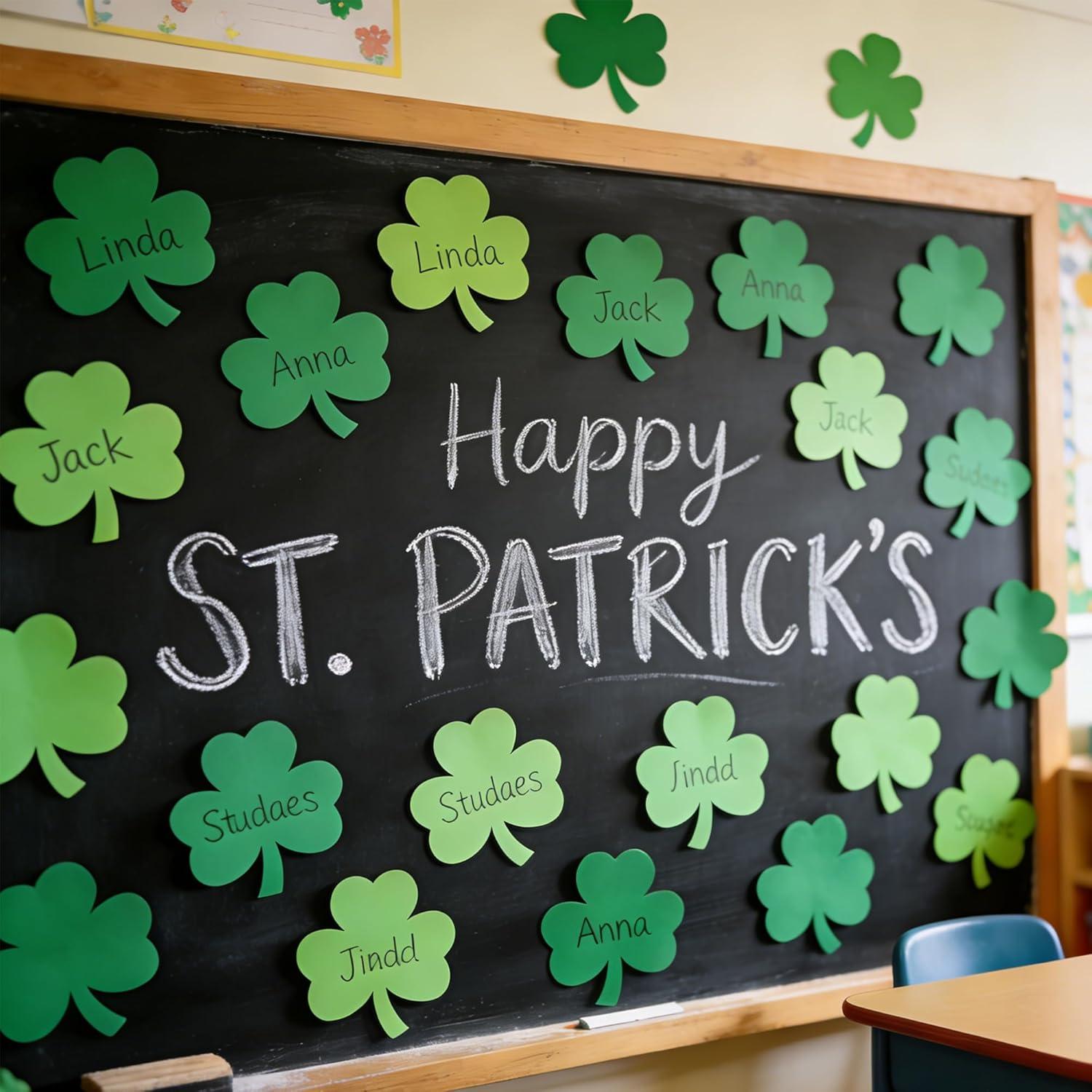 image:imageSt Patricks Day Decorations 180 PCS Shamrock Cutouts PreCut Set St Patricks Day Party Favors Supplies Accessories Decor for School Class Spring Decor Shamrock Crafts Stickers for Bulletin Board