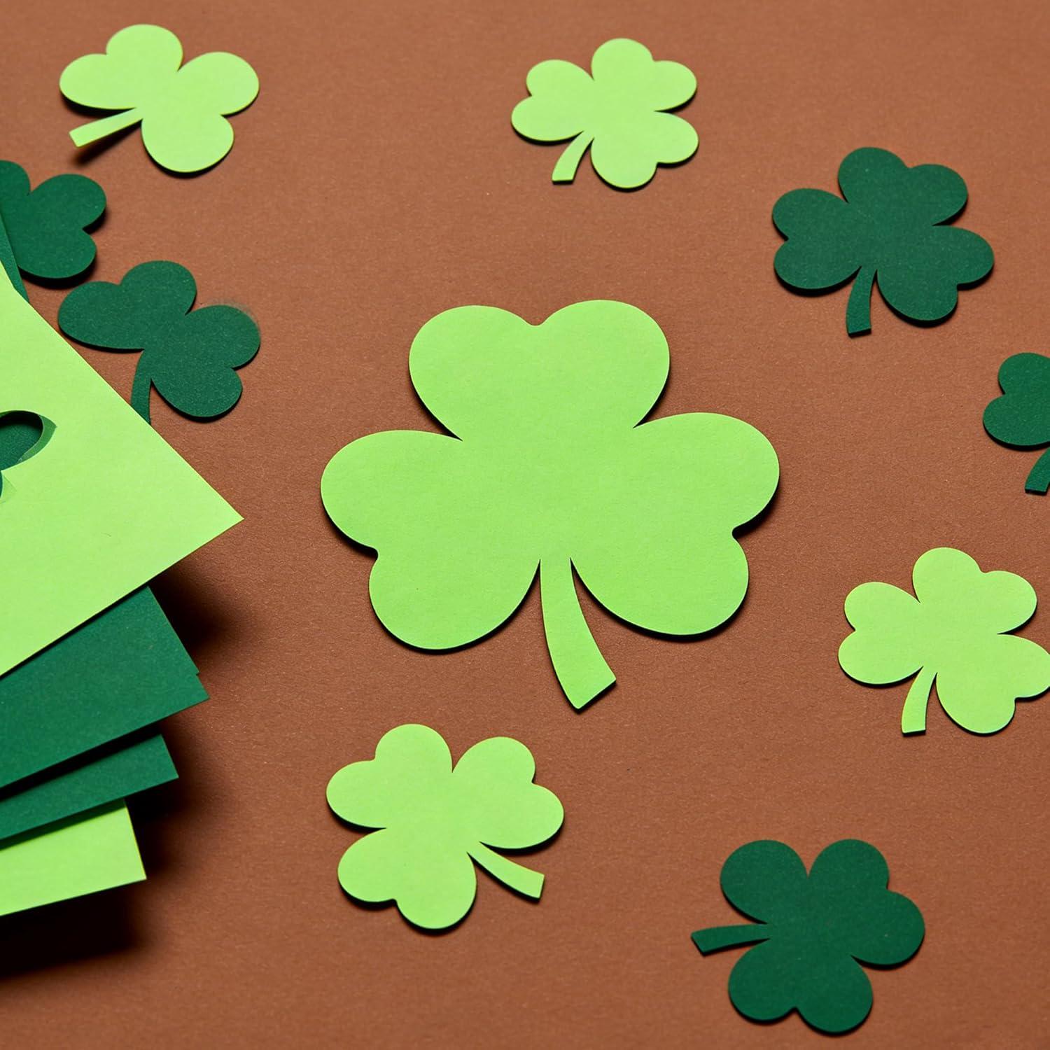image:imageSt Patricks Day Decorations 180 PCS Shamrock Cutouts PreCut Set St Patricks Day Party Favors Supplies Accessories Decor for School Class Spring Decor Shamrock Crafts Stickers for Bulletin Board