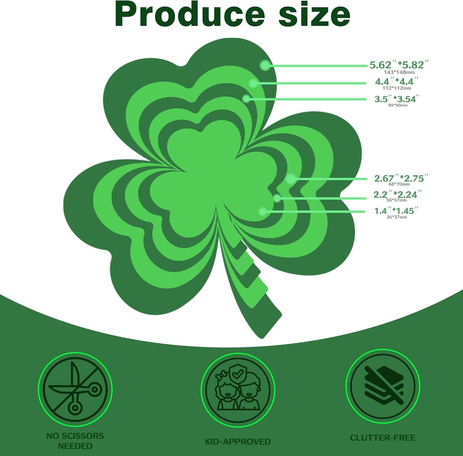 image:imageSt Patricks Day Decorations 180 PCS Shamrock Cutouts PreCut Set St Patricks Day Party Favors Supplies Accessories Decor for School Class Spring Decor Shamrock Crafts Stickers for Bulletin Board