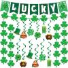 image:imageOHOME St Patricks Day Decorations  Hanging SwirlsBannerShamrock Garland  Shamrock Decorations St Pattys Day Accessories Party Favors for Home Door Birthday  St Patricks Day Decor