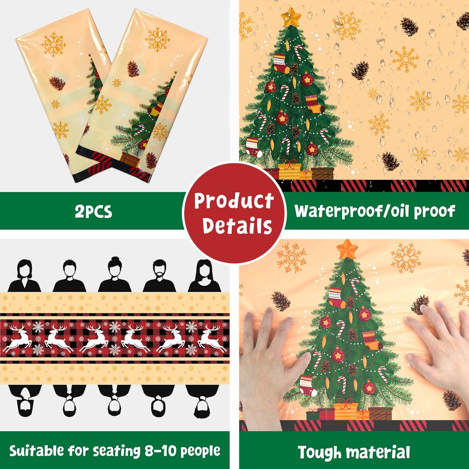 image:imageLuau Party Decorations Plastic Tablecloth for Tropical Party Decorations Hawaiian Themed Palm Leaves Summer Beach Favors Supplies2 PackChristmas