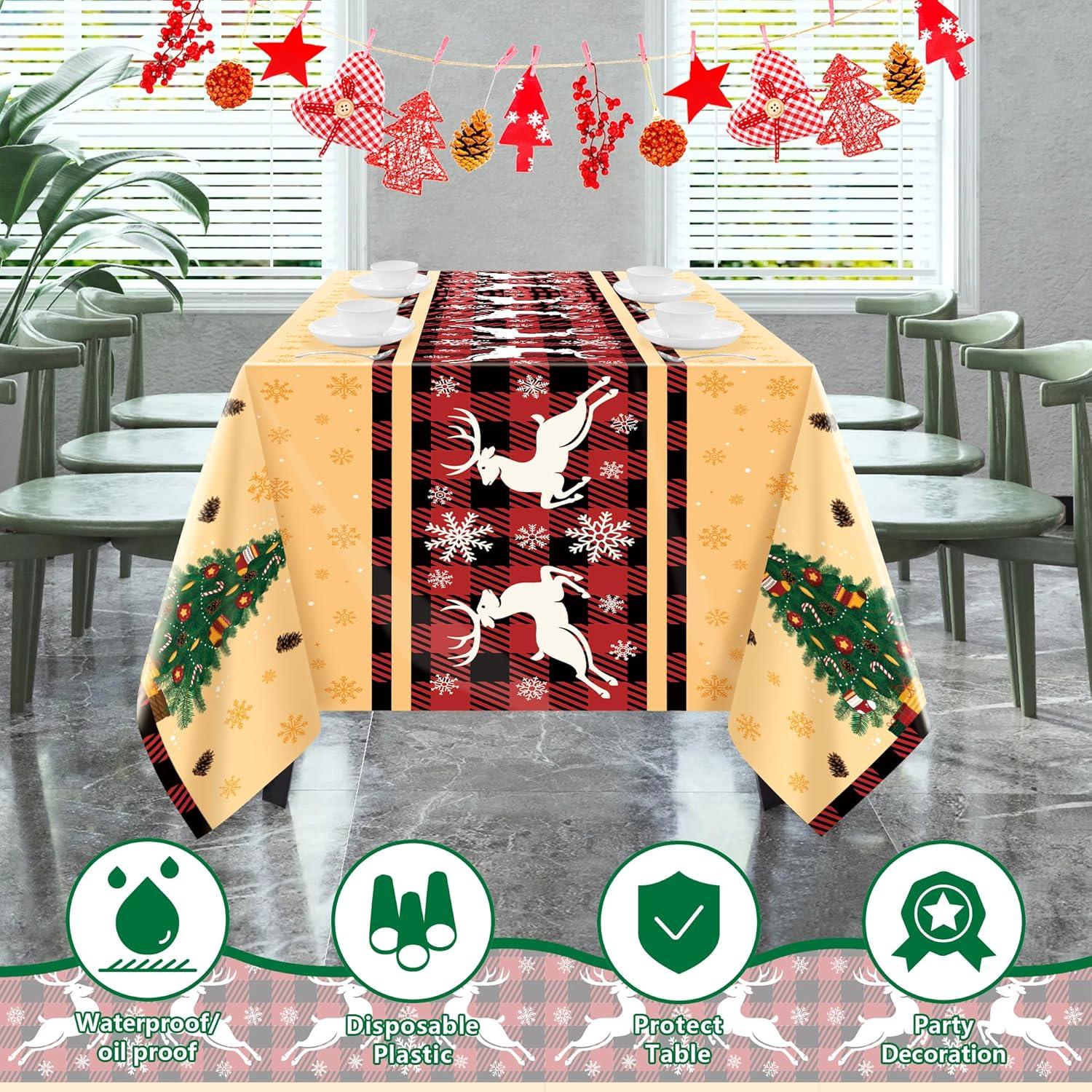 image:imageLuau Party Decorations Plastic Tablecloth for Tropical Party Decorations Hawaiian Themed Palm Leaves Summer Beach Favors Supplies2 PackChristmas