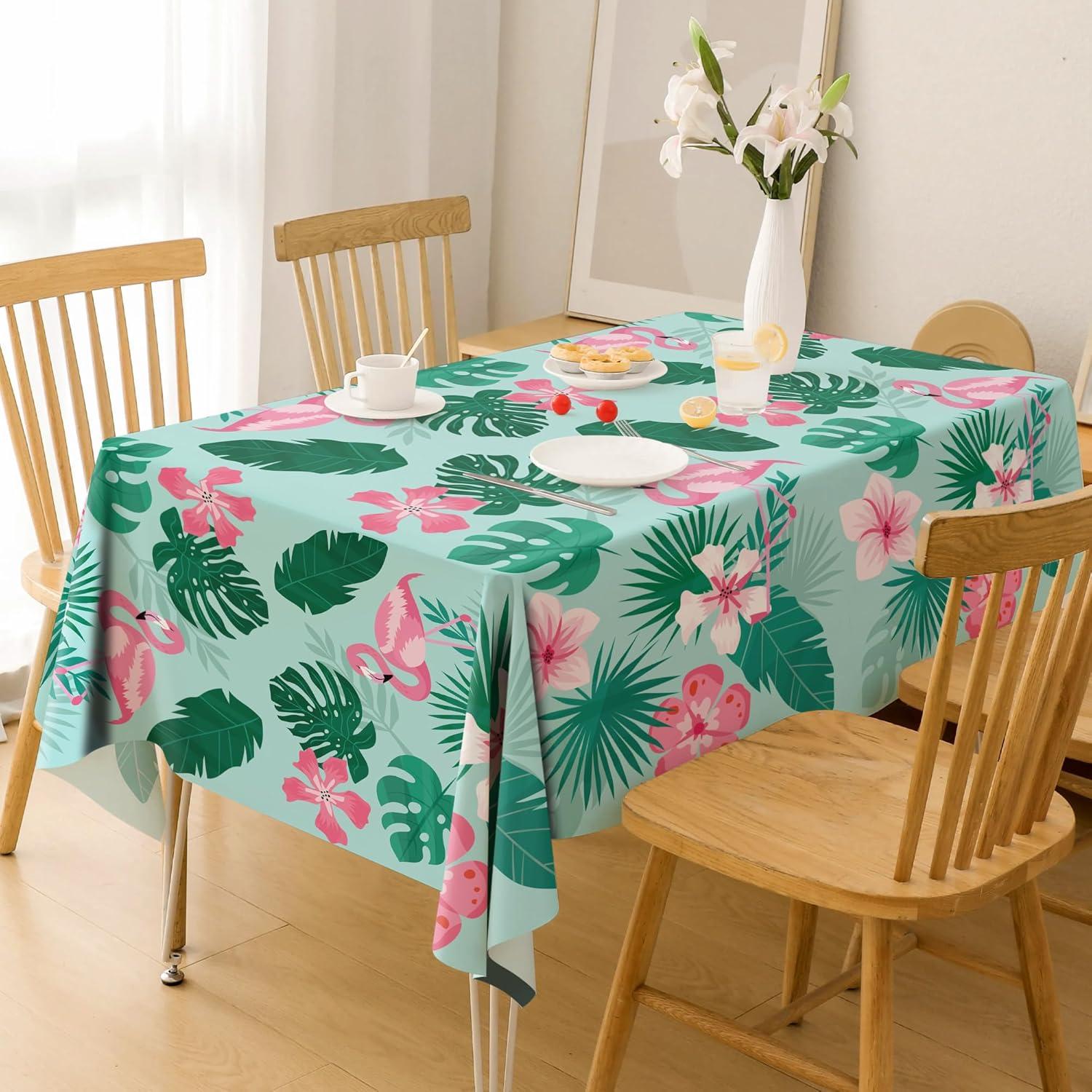 image:imageLuau Party Decorations Plastic Tablecloth for Tropical Party Decorations Hawaiian Themed Palm Leaves Summer Beach Favors Supplies2 PackLuau