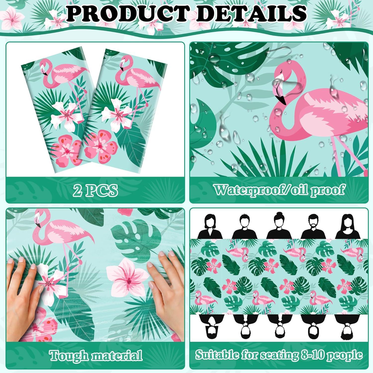 image:imageLuau Party Decorations Plastic Tablecloth for Tropical Party Decorations Hawaiian Themed Palm Leaves Summer Beach Favors Supplies2 PackLuau