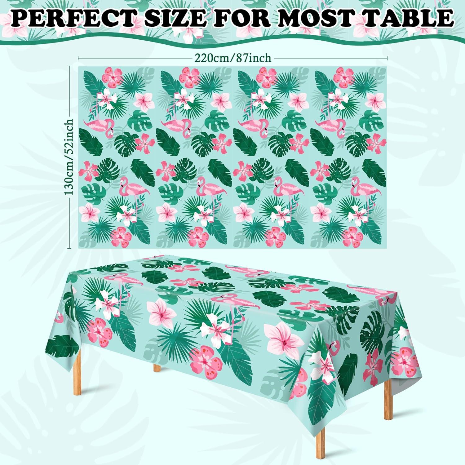image:imageLuau Party Decorations Plastic Tablecloth for Tropical Party Decorations Hawaiian Themed Palm Leaves Summer Beach Favors Supplies2 PackLuau