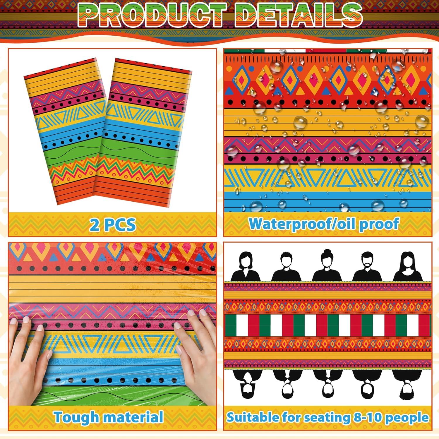 image:imageLuau Party Decorations Plastic Tablecloth for Tropical Party Decorations Hawaiian Themed Palm Leaves Summer Beach Favors Supplies2 PackMexican
