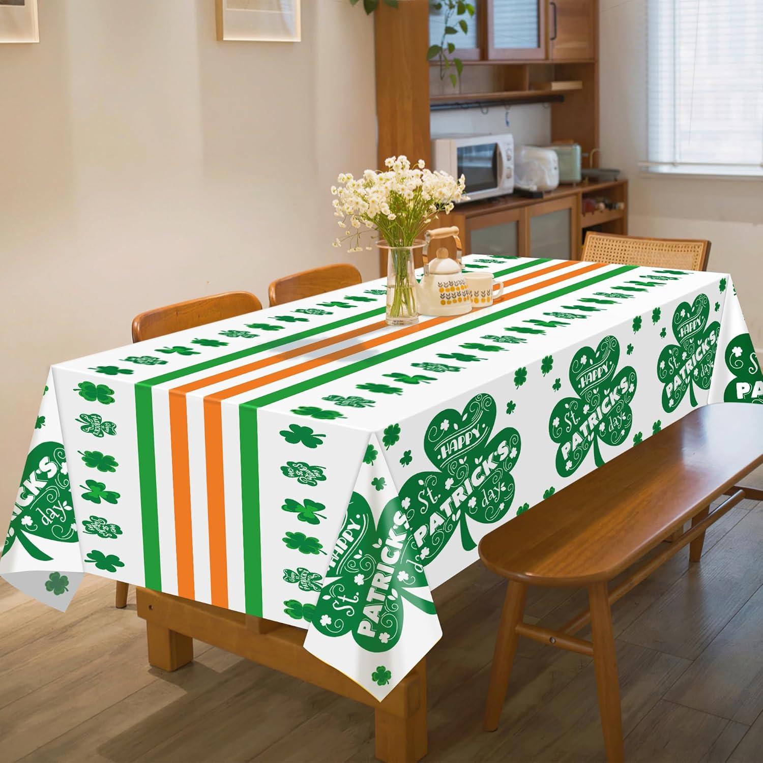 image:imageLuau Party Decorations Plastic Tablecloth for Tropical Party Decorations Hawaiian Themed Palm Leaves Summer Beach Favors Supplies2 PackSt Patricks Day Tablecloth