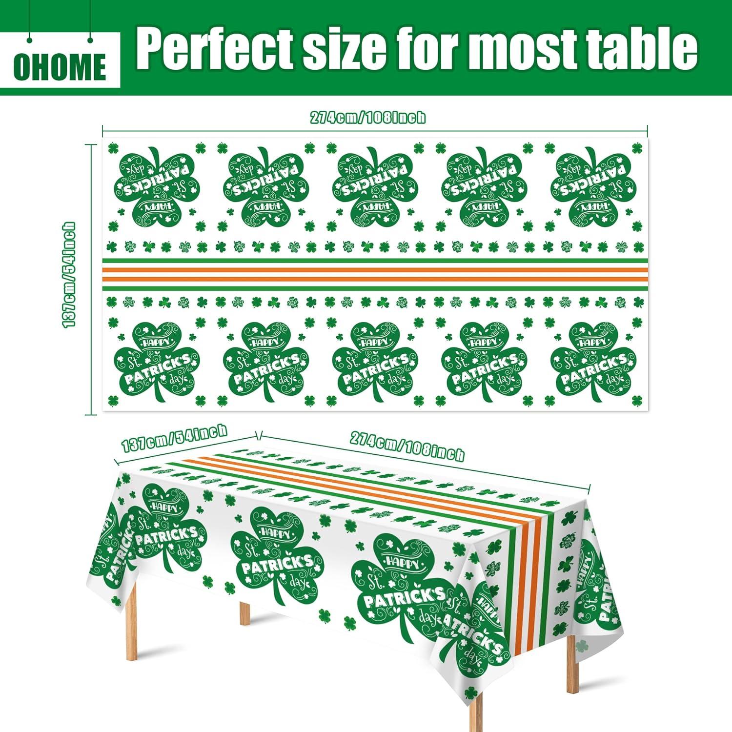 image:imageLuau Party Decorations Plastic Tablecloth for Tropical Party Decorations Hawaiian Themed Palm Leaves Summer Beach Favors Supplies2 PackSt Patricks Day Tablecloth