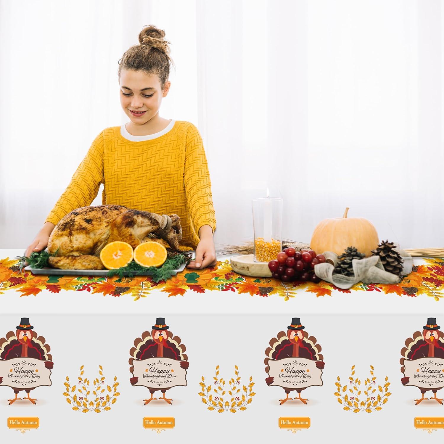 image:imageLuau Party Decorations Plastic Tablecloth for Tropical Party Decorations Hawaiian Themed Palm Leaves Summer Beach Favors Supplies2 PackThanksgiving Day