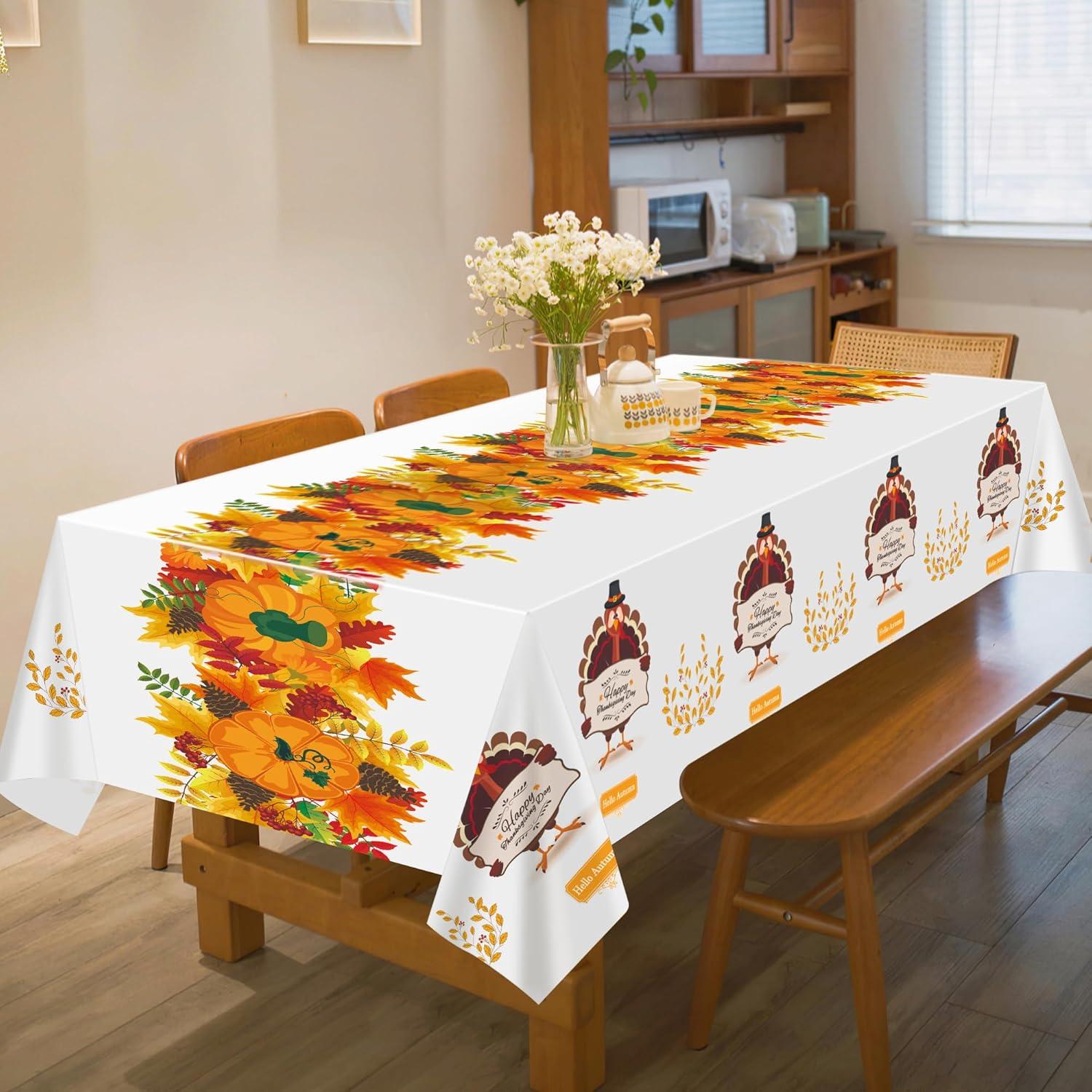 image:imageLuau Party Decorations Plastic Tablecloth for Tropical Party Decorations Hawaiian Themed Palm Leaves Summer Beach Favors Supplies2 PackThanksgiving Day