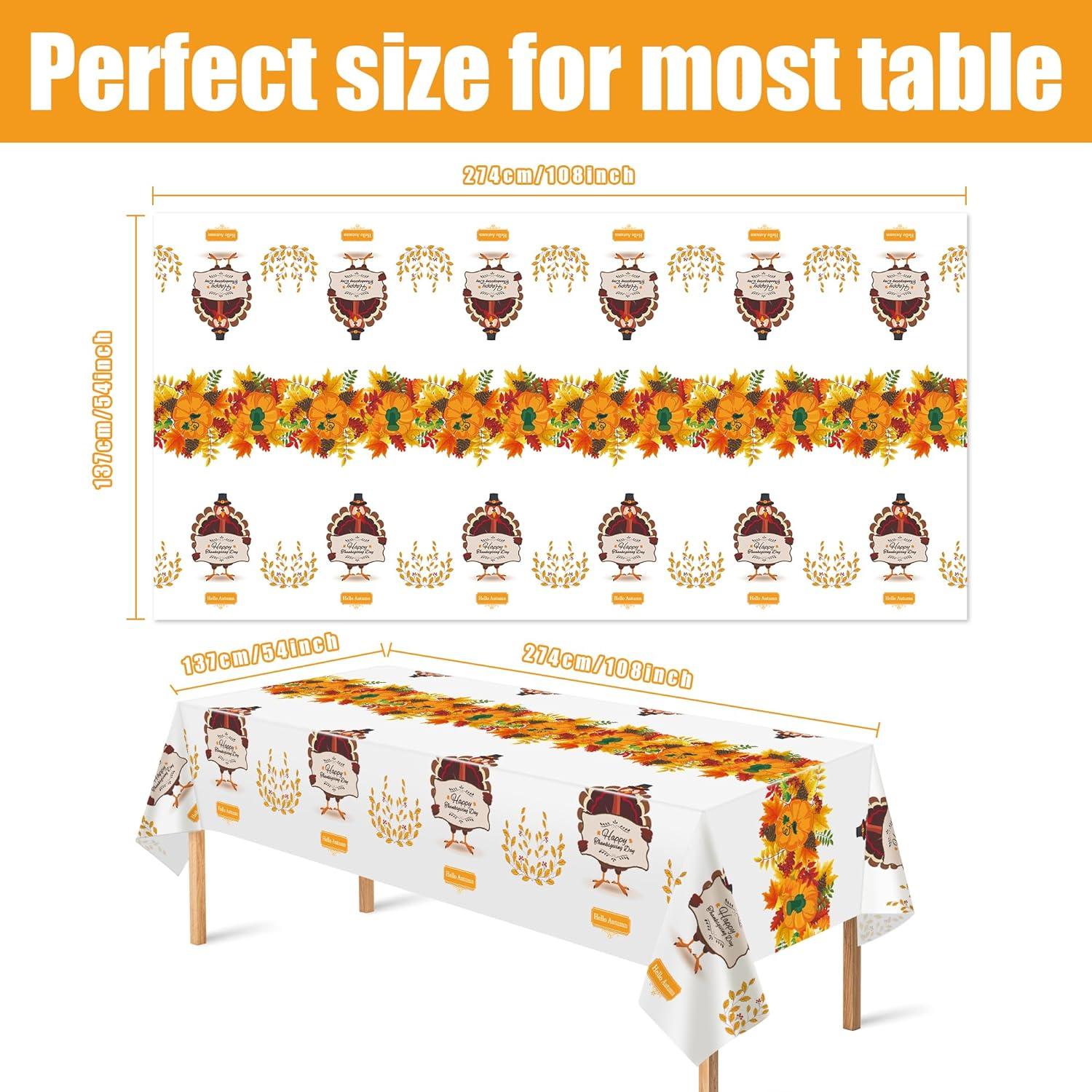 image:imageLuau Party Decorations Plastic Tablecloth for Tropical Party Decorations Hawaiian Themed Palm Leaves Summer Beach Favors Supplies2 PackThanksgiving Day