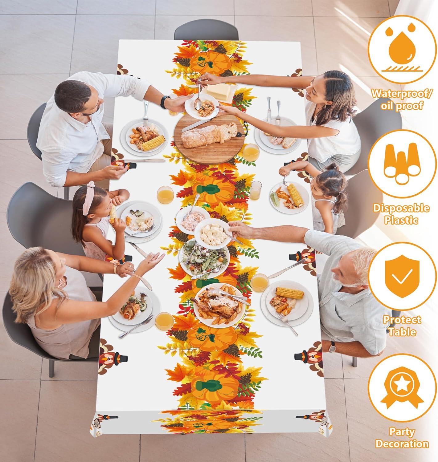 image:imageLuau Party Decorations Plastic Tablecloth for Tropical Party Decorations Hawaiian Themed Palm Leaves Summer Beach Favors Supplies2 PackThanksgiving Day