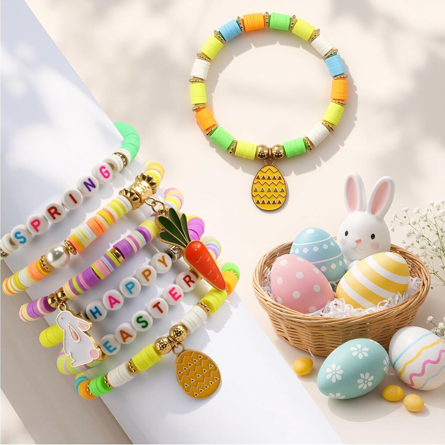 image:imageOHOME 4th of July Outfits for Women 6 Pack Patriotic Bracelets Fourth of July Decorations Accessories shirts for Memorial Day Decorations 250 America Anniversary USA Celebration Jewelry for WomenEaster