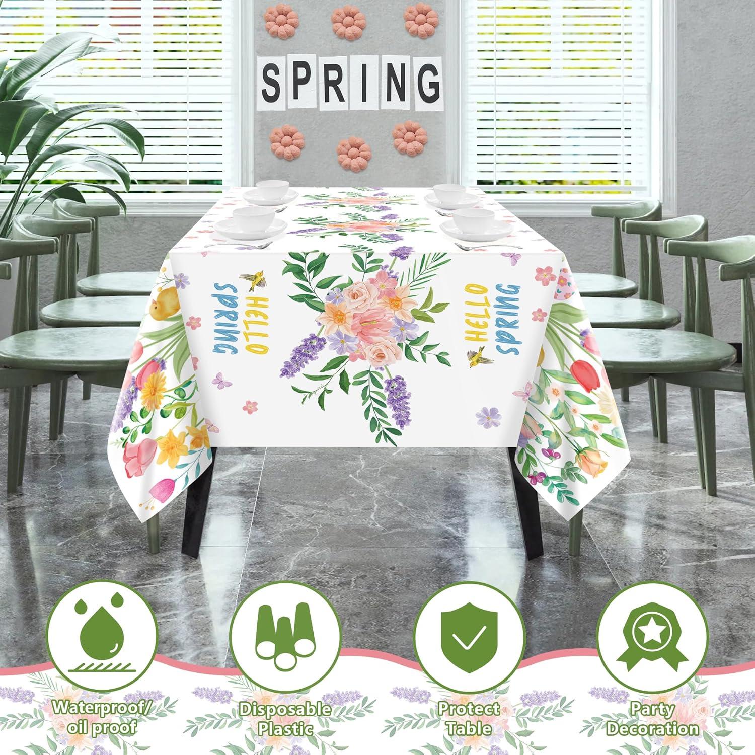 image:imageOHOME Halloween Decorations  2 Pack Plastic Tablecloth for Halloween Party Decorations  Skeletons Bats Ghosts Pumpkin Table Decor for Outdoor Indoor Party Favors Supplies Backdrop BannerRed and Purple