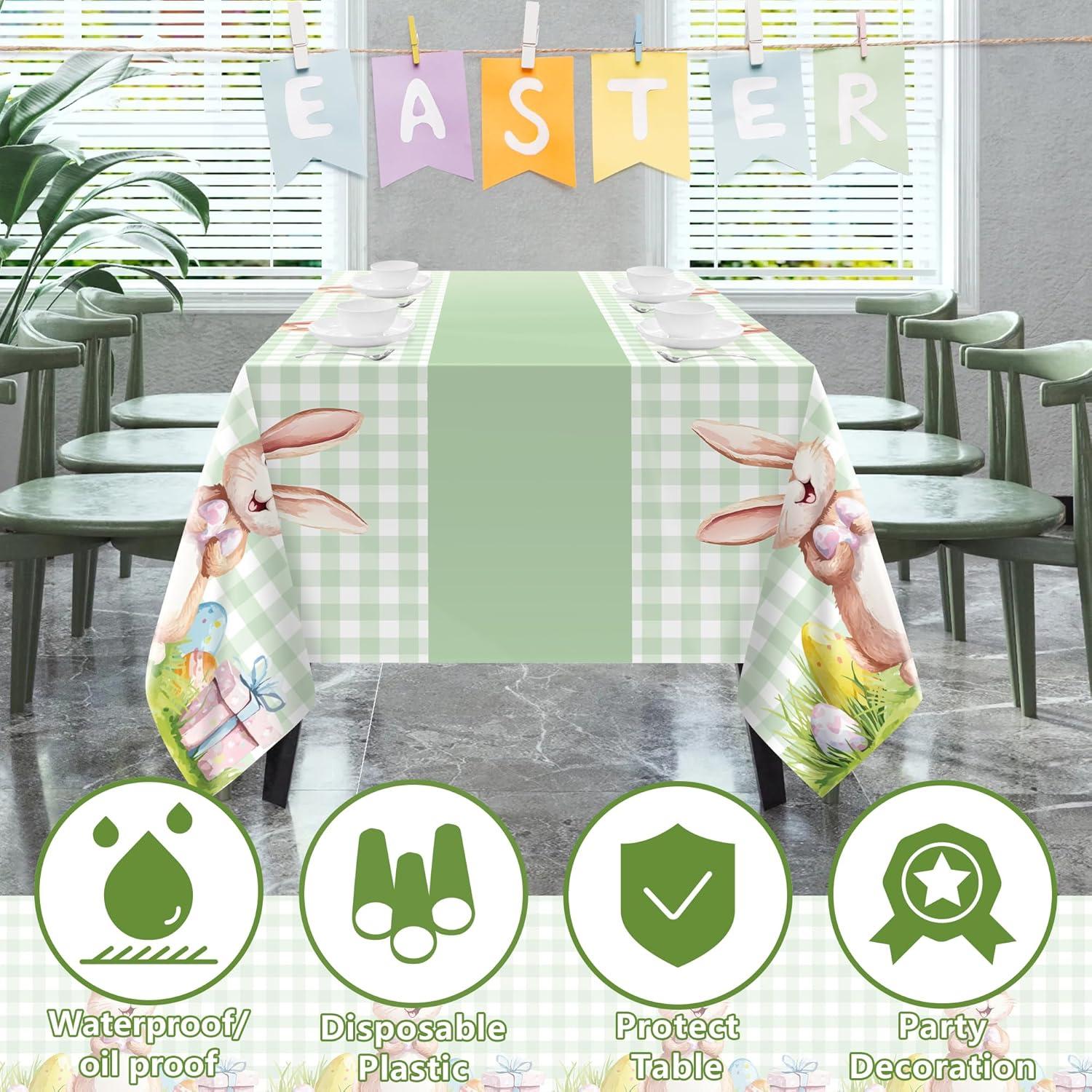 image:imageOHOME Halloween Decorations  2 Pack Plastic Tablecloth for Halloween Party Decorations  Skeletons Bats Ghosts Pumpkin Table Decor for Outdoor Indoor Party Favors Supplies Backdrop BannerGreen and Yellow