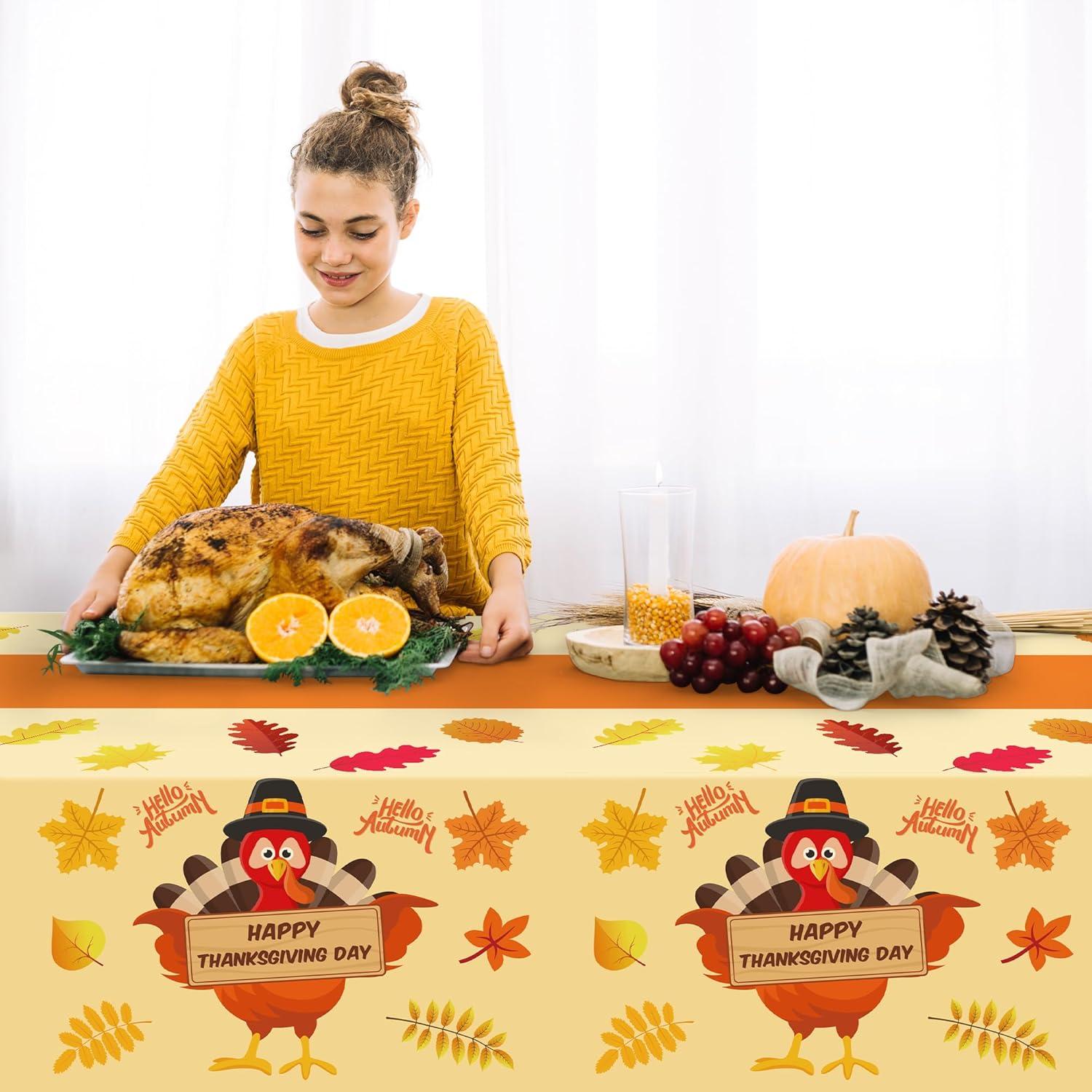 image:imageOHOME Halloween Decorations 2 Pack Plastic Tablecloth for Halloween Party Decorations Skeletons Bats Ghosts Pumpkin Table Decor for Outdoor Indoor Party Favors Supplies Backdrop BannerYellow