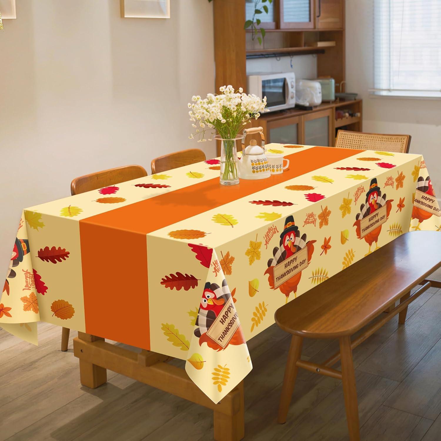 image:imageOHOME Halloween Decorations 2 Pack Plastic Tablecloth for Halloween Party Decorations Skeletons Bats Ghosts Pumpkin Table Decor for Outdoor Indoor Party Favors Supplies Backdrop BannerYellow