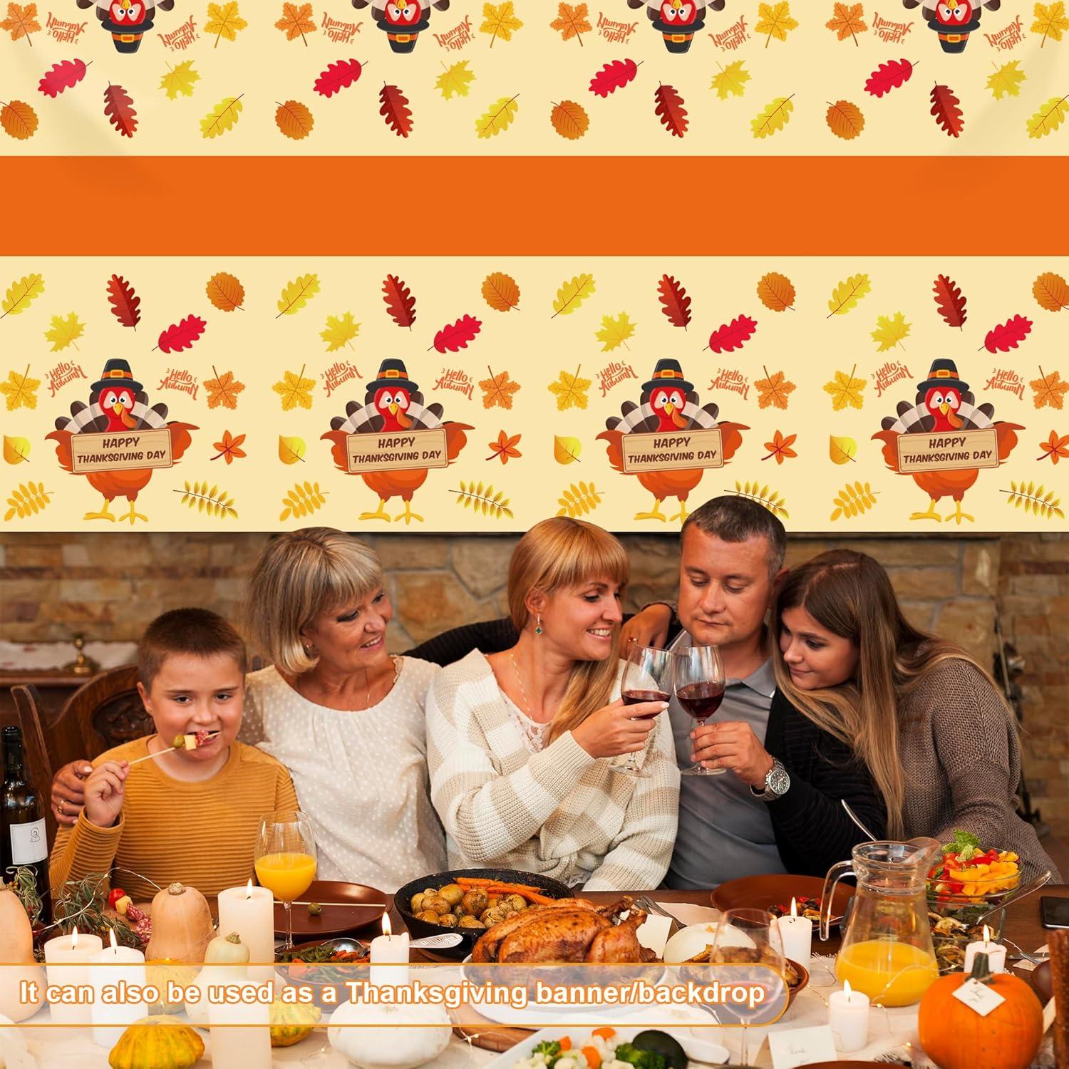 image:imageOHOME Halloween Decorations 2 Pack Plastic Tablecloth for Halloween Party Decorations Skeletons Bats Ghosts Pumpkin Table Decor for Outdoor Indoor Party Favors Supplies Backdrop BannerYellow