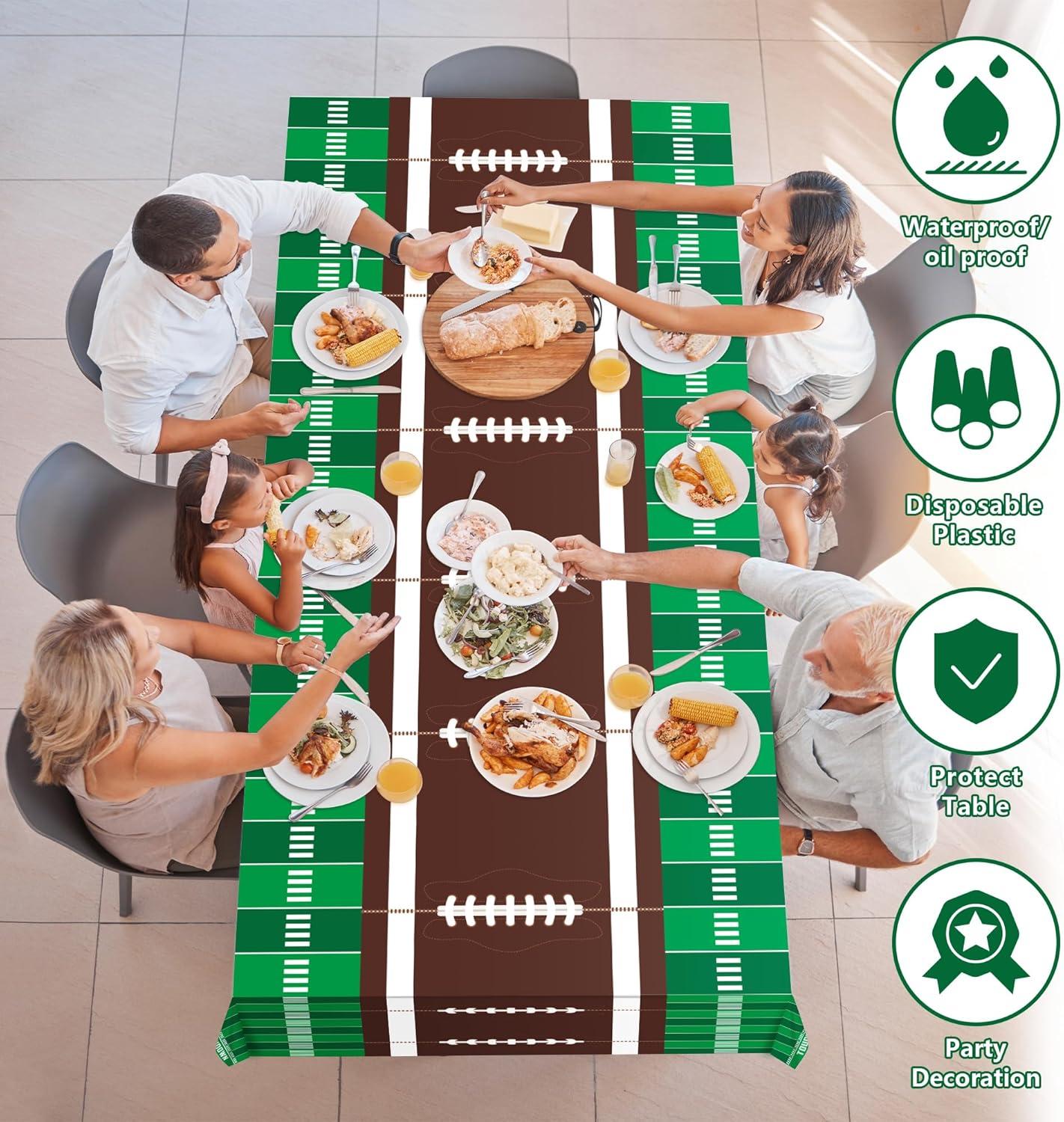 image:imageOHOME Halloween Decorations 2 Pack Plastic Tablecloth for Halloween Party Decorations Skeletons Bats Ghosts Pumpkin Table Decor for Outdoor Indoor Party Favors Supplies Backdrop BannerWhite and Green