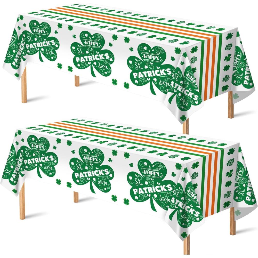 image:imageLuau Party Decorations Plastic Tablecloth for Tropical Party Decorations Hawaiian Themed Palm Leaves Summer Beach Favors Supplies2 PackSt Patricks Day Tablecloth
