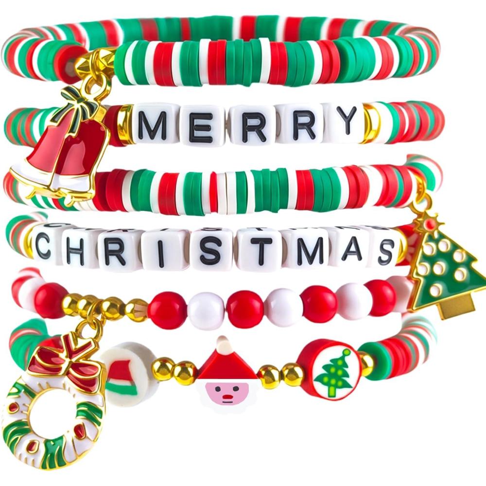image:imageOHOME 4th of July Outfits for Women 6 Pack Patriotic Bracelets Fourth of July Decorations Accessories shirts for Memorial Day Decorations 250 America Anniversary USA Celebration Jewelry for WomenChristmas
